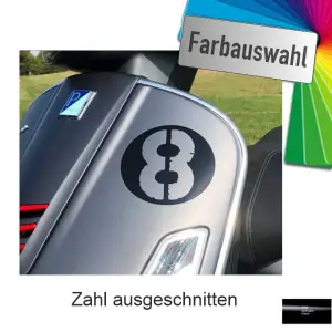 Wunschzahl Startnr. ausgeschnitten vier Stück 120mm